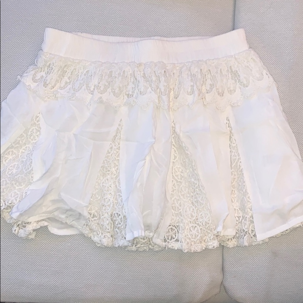 LF Millau white lace skirt